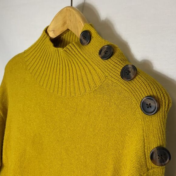 Anthropologie Margarita Gold Side Button Mockneck LS Tunic Sweater Size XS - Picture 4 of 13